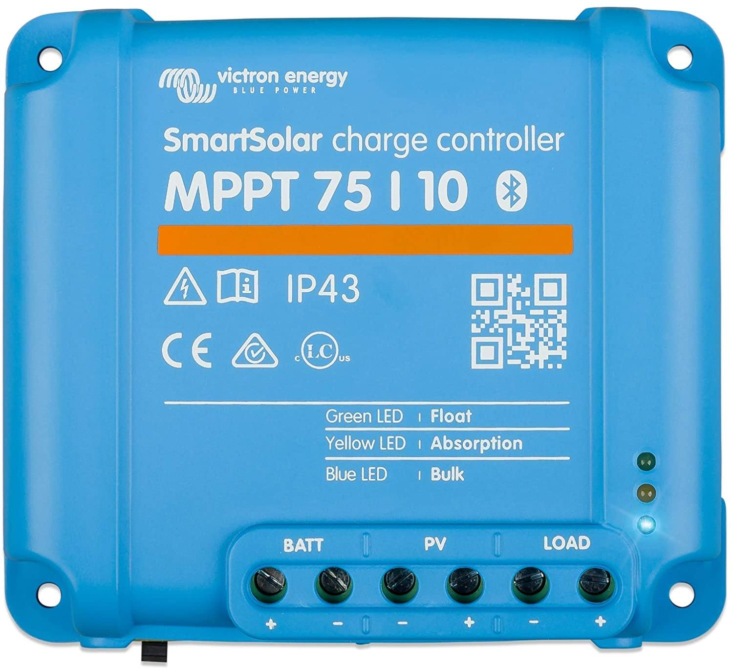 Victron Energy SmartSolar MPPT 75V 10 amp 12/24 Volt Solar Charge Controller Solar Charge Controller Victron Energy 