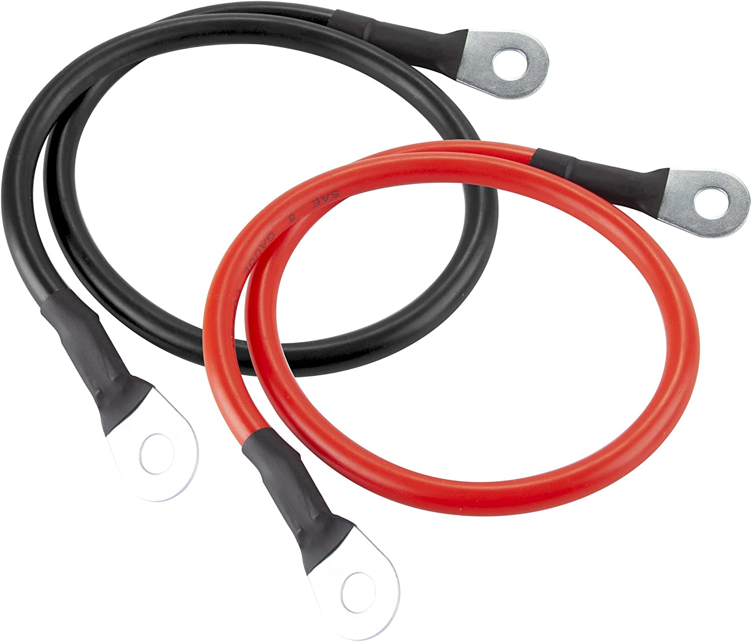 2 AWG 12 Inch Battery Cables Set with Terminals 3/8-Inch Lugs